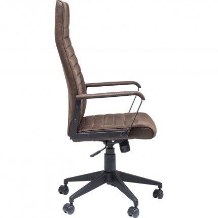 Chaise de bureau pivotante Labora haute marron foncé Kare Design