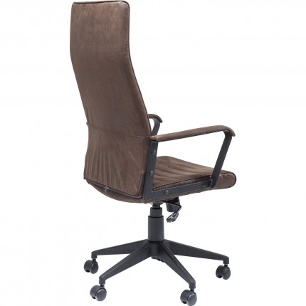 Chaise de bureau pivotante Labora haute marron foncé Kare Design