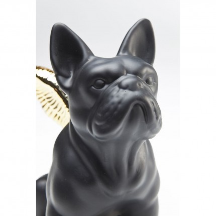 Déco bouledogue noir ailes dorées Kare Design