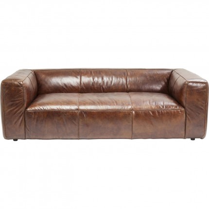 Sofa Cubetto 3-Seater dark leather Kare Design