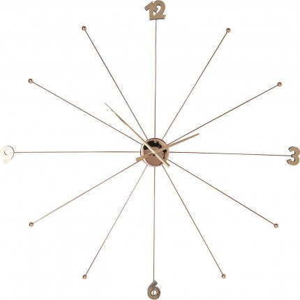 Wall Clock Like Umbrella pink gold Kare Design