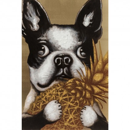 Tableau Touched chien ananas 80x80cm Kare Design