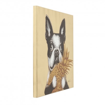 Tableau Touched chien ananas 80x80cm Kare Design