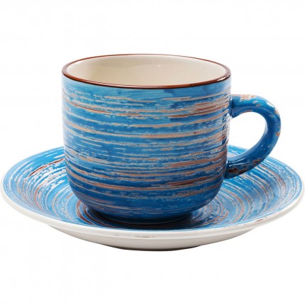 Coffee Mug Swirl blue (4/Set) Kare Design