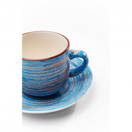 Coffee Mug Swirl blue (4/Set) Kare Design