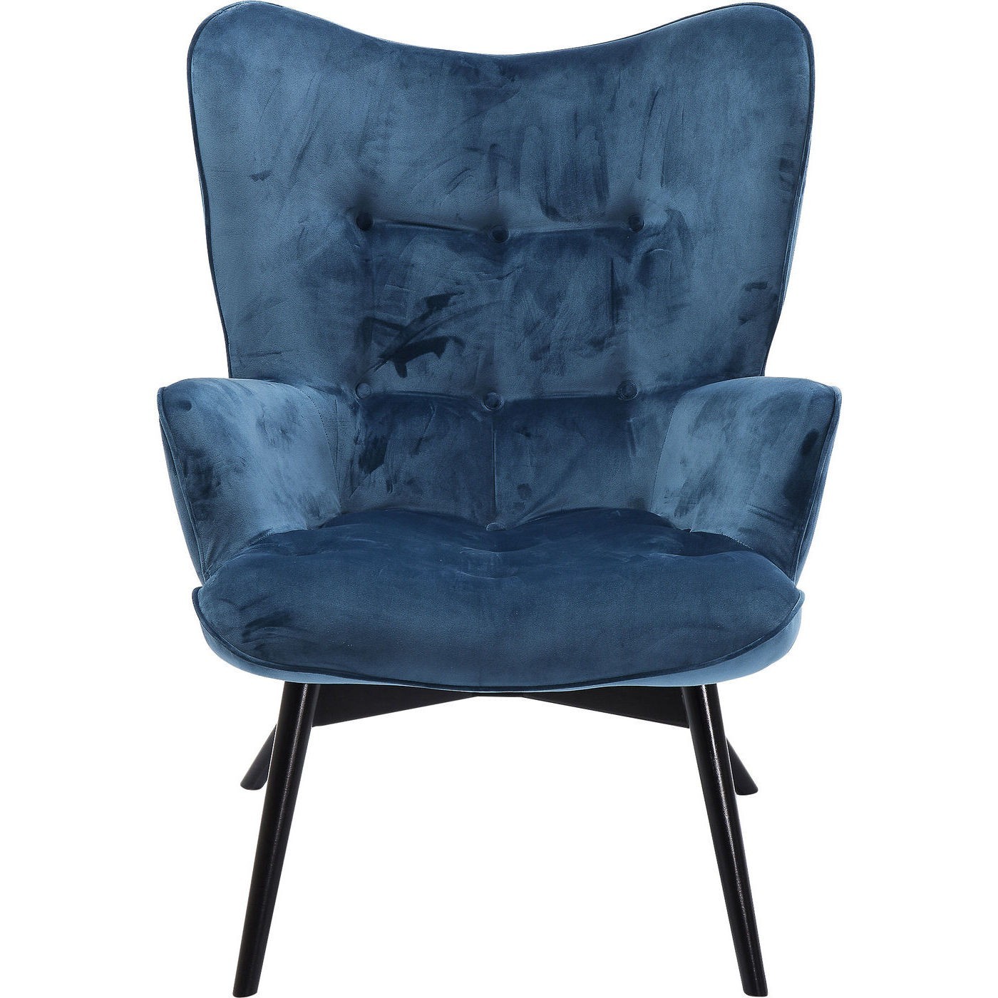 Kare Design Fauteuil Vicky velours bleu pétrole