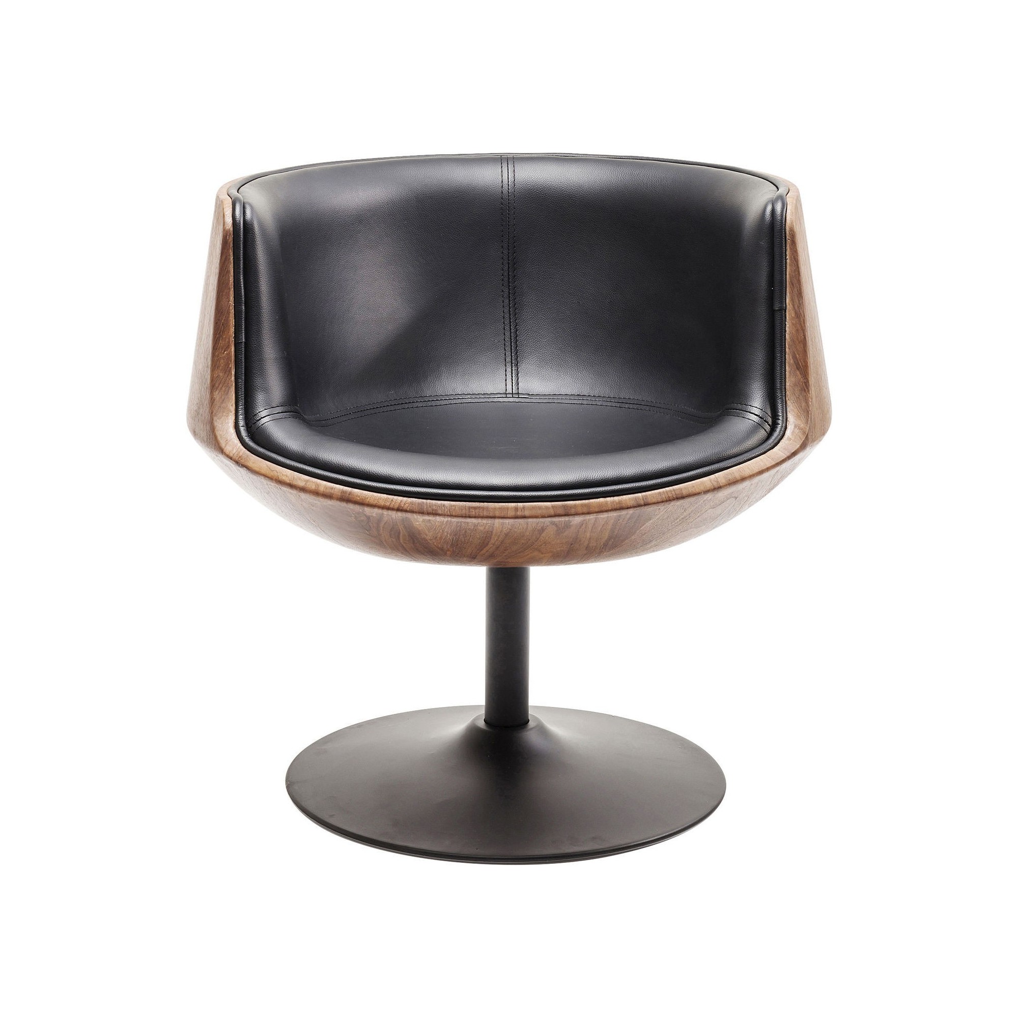 Swivel Armchair Club Walnut Kare Design