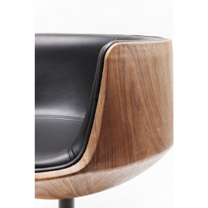 Swivel Armchair Club Walnut Kare Design