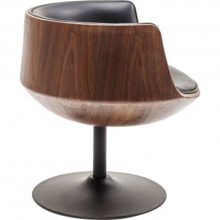 Swivel Armchair Club Walnut Kare Design