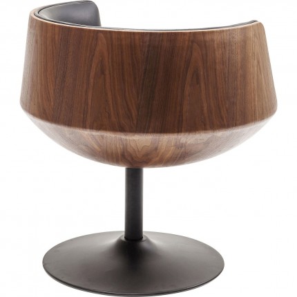 Swivel Armchair Club Walnut Kare Design