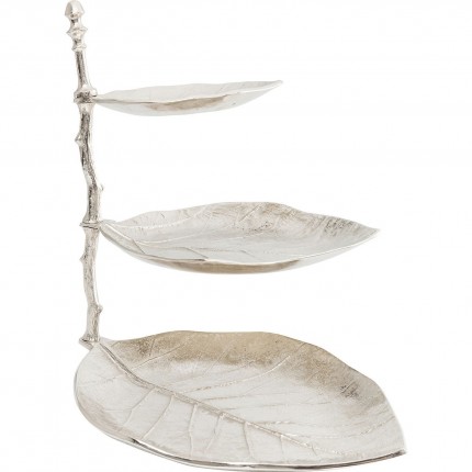 Deco jewelry holder leaf silver Kare Design