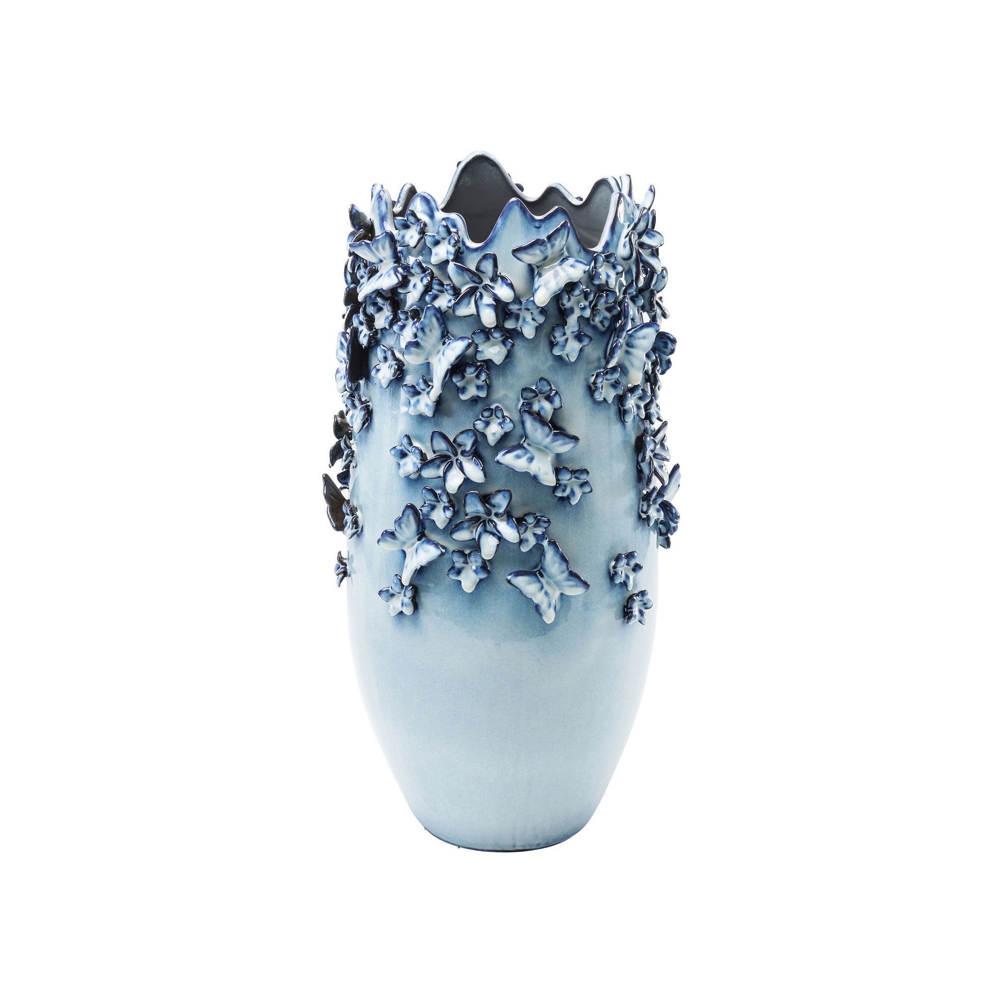 Vase Butterflies Lightblue 50cm Kare Design