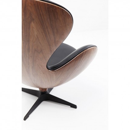 Fauteuil pivotant Lounge noyer Kare Design