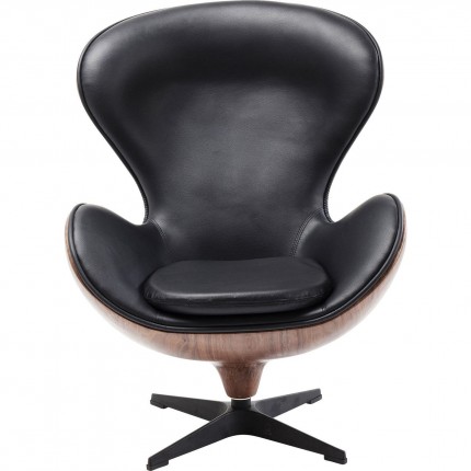 Swivel Chair Lounge Black Walnut Kare Design