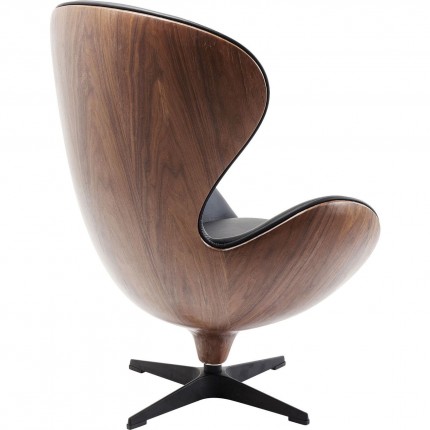 Swivel Chair Lounge Black Walnut Kare Design