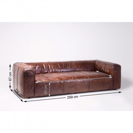 Sofa Cubetto leather 260cm Kare Design