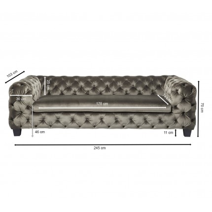 Sofa Desire 3-Seater velvet green Kare Design