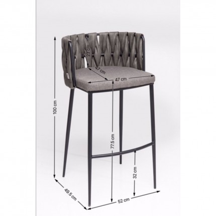 Bar Stool Cheerio grey Kare Design