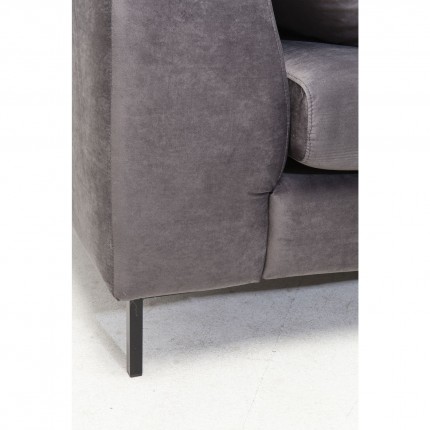 Corner Sofa Black Gianna Velvet Grey Right Kare Design