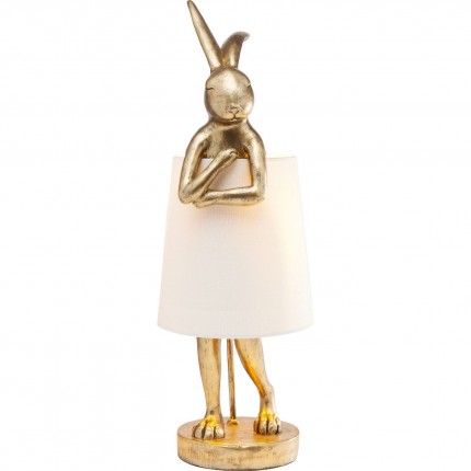 Lampe Animal lapin 68cm dorée et beige Kare Design