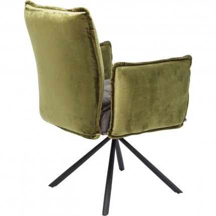 Chair with armrests Chelsea green and grey Kare Design