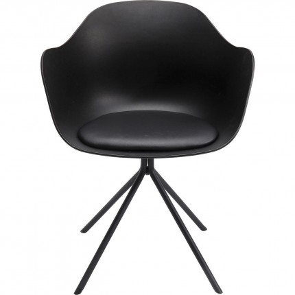 Chaise avec accoudoirs pivotante Bel Air noire Kare Design