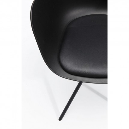 Chaise avec accoudoirs pivotante Bel Air noire Kare Design