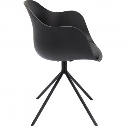 Chaise avec accoudoirs pivotante Bel Air noire Kare Design