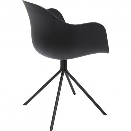 Chaise avec accoudoirs pivotante Bel Air noire Kare Design