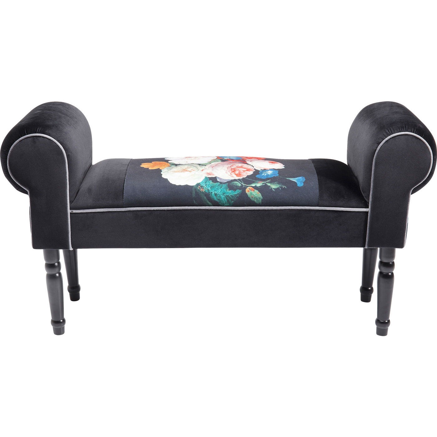 Kare Design Banc Wing velours noir fleurs