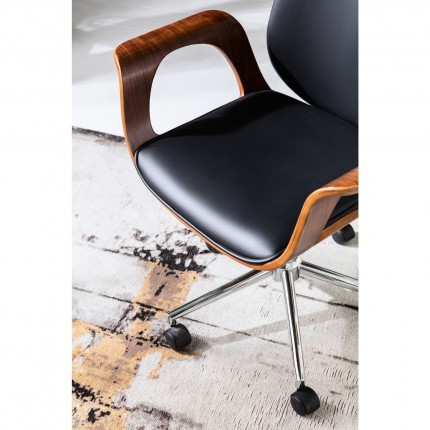 Chaise de bureau pivotante Patron noyer Kare Design