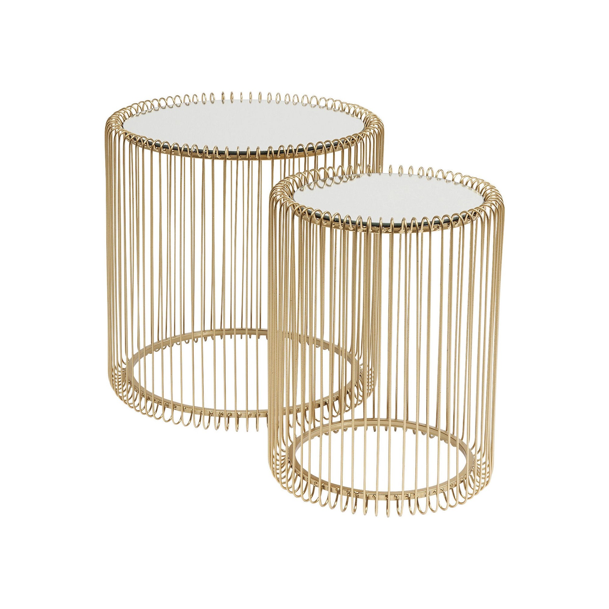 Side Table Wire Brass (2/Set) Ø44cm Kare Design