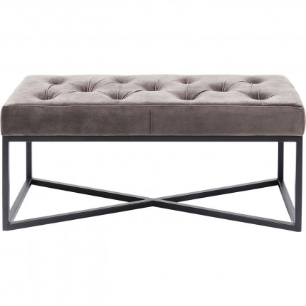 Bench Crossover 90x40cm grey and black Kare Design