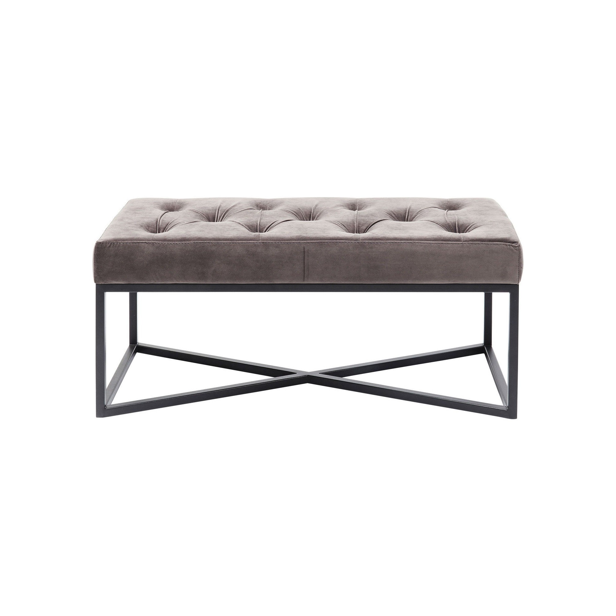 Banc Crossover gris 90x40cm Kare Design