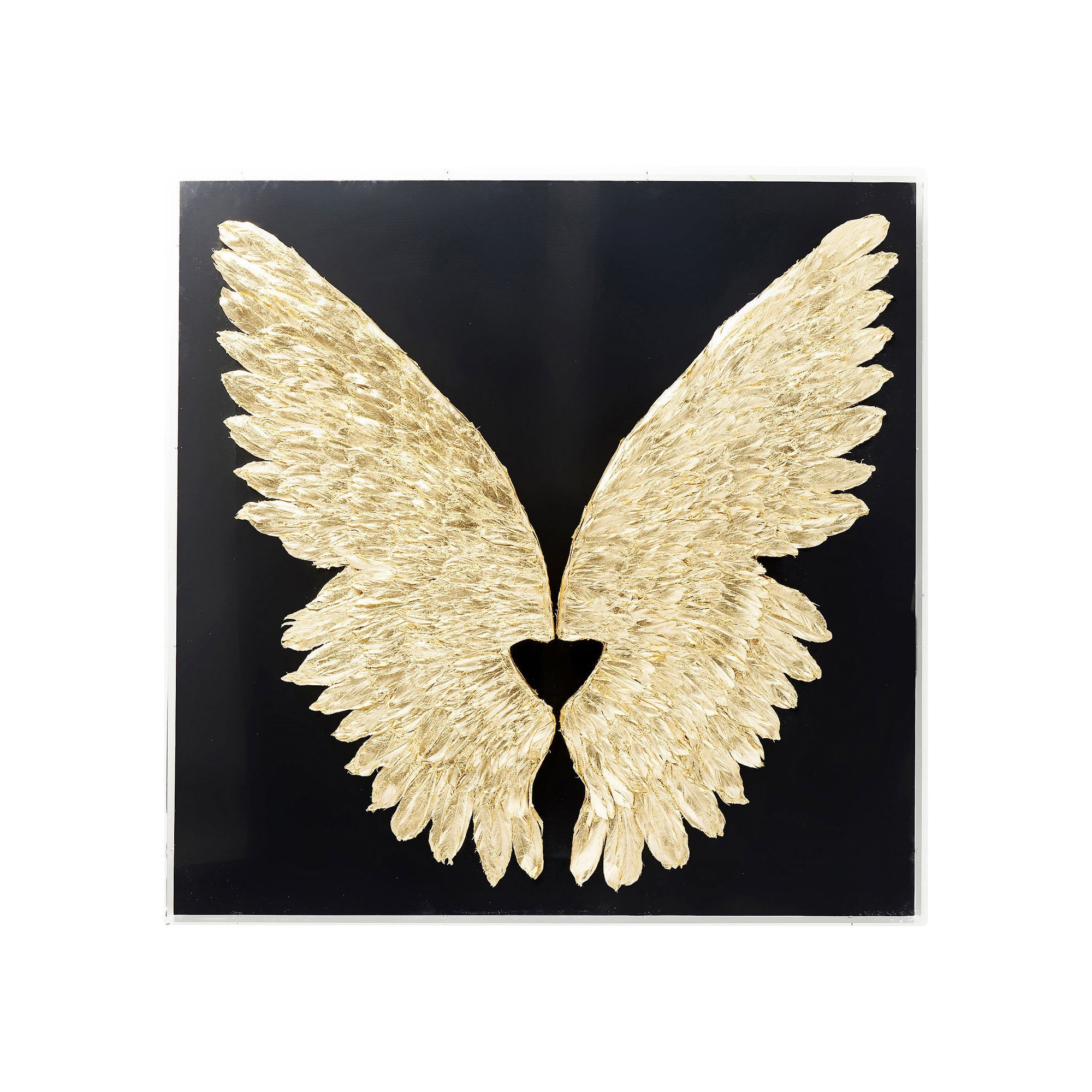 Wall Decoration Wings Gold Black 120x120cm Kare Design