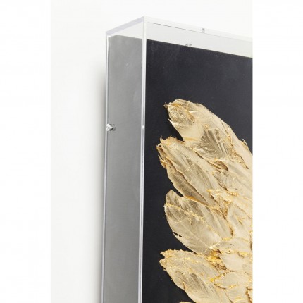 Wall Decoration Wings gold and black 120x120cm Kare Design