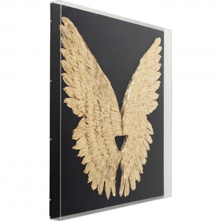 Wall Decoration Wings gold and black 120x120cm Kare Design