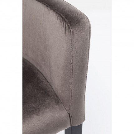 Chair with armrests Mode velvet grey black feet Kare Design