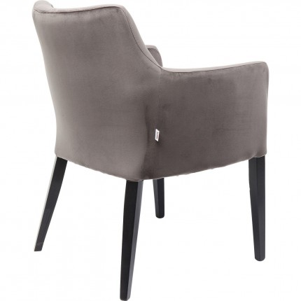 Chair with armrests Mode velvet grey black feet Kare Design