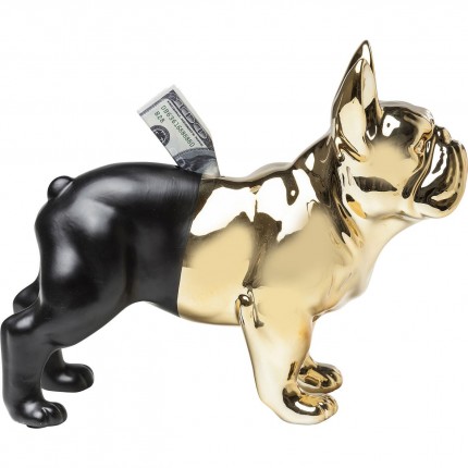 Money Box bulldog gold and black Kare Design