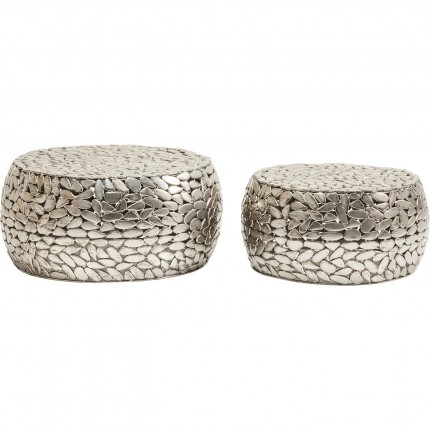 Coffee Table Pebbles Deluxe Silver (2/Set) Kare Design