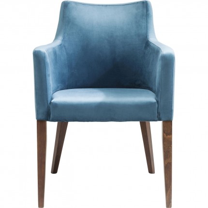 Chair with armrests Mode velvet blue Kare Design