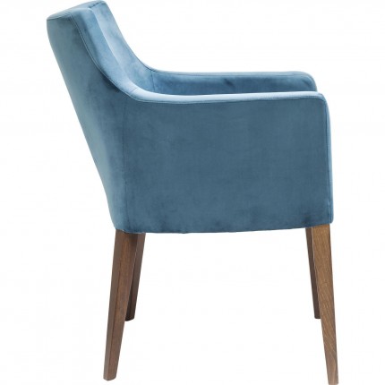 Chair with armrests Mode velvet blue Kare Design