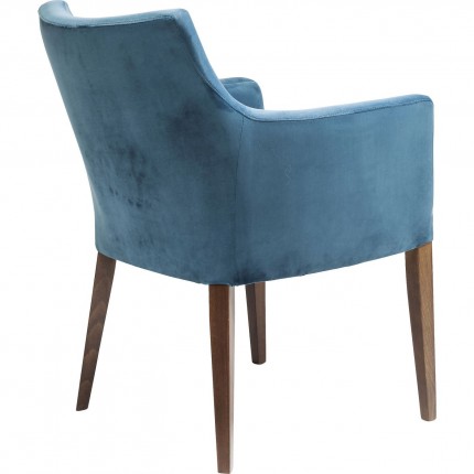 Chair with armrests Mode velvet blue Kare Design