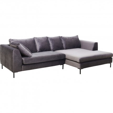 Corner Sofa Black Gianna Velvet Grey Right Kare Design