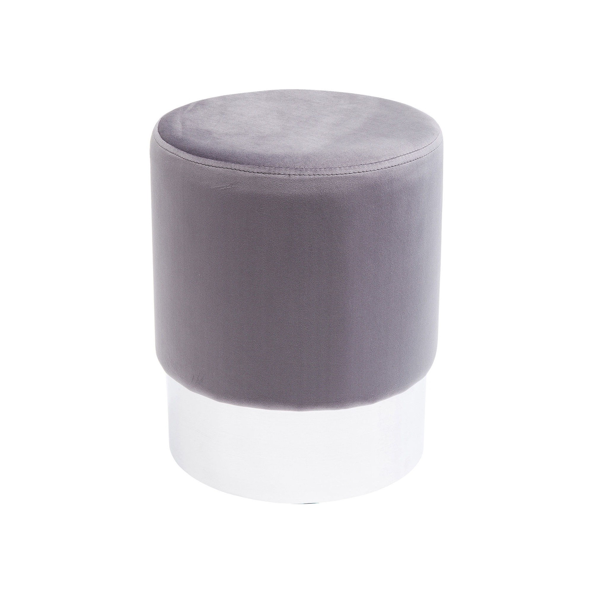 Stool Cherry Light Grey Silver Ø35cm Kare Design