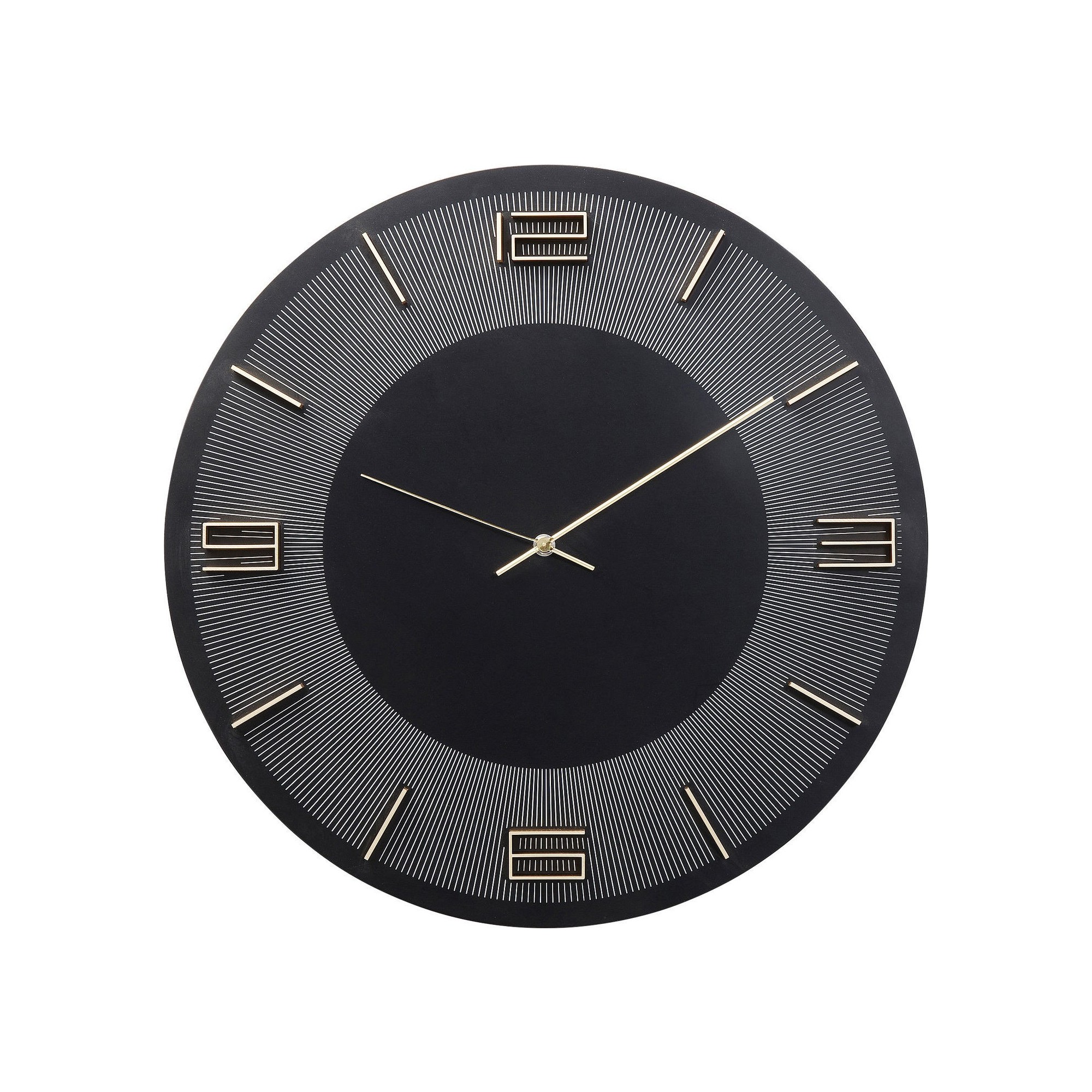 Wall Clock Leonardo Black/Gold Kare Design