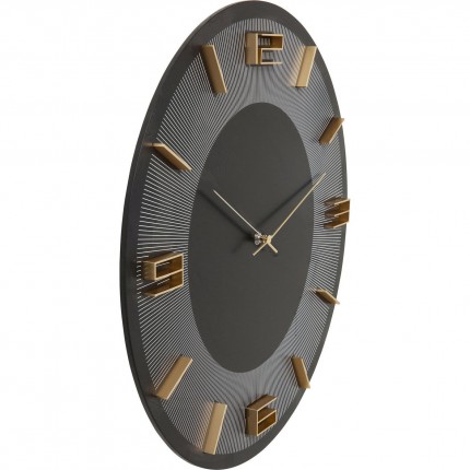 Wall Clock Leonardo Black/Gold Kare Design