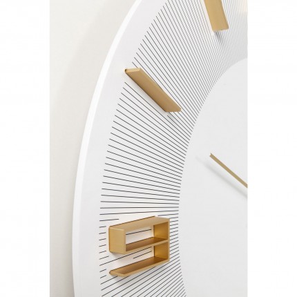 Wall Clock Leonardo White/Gold Kare Design