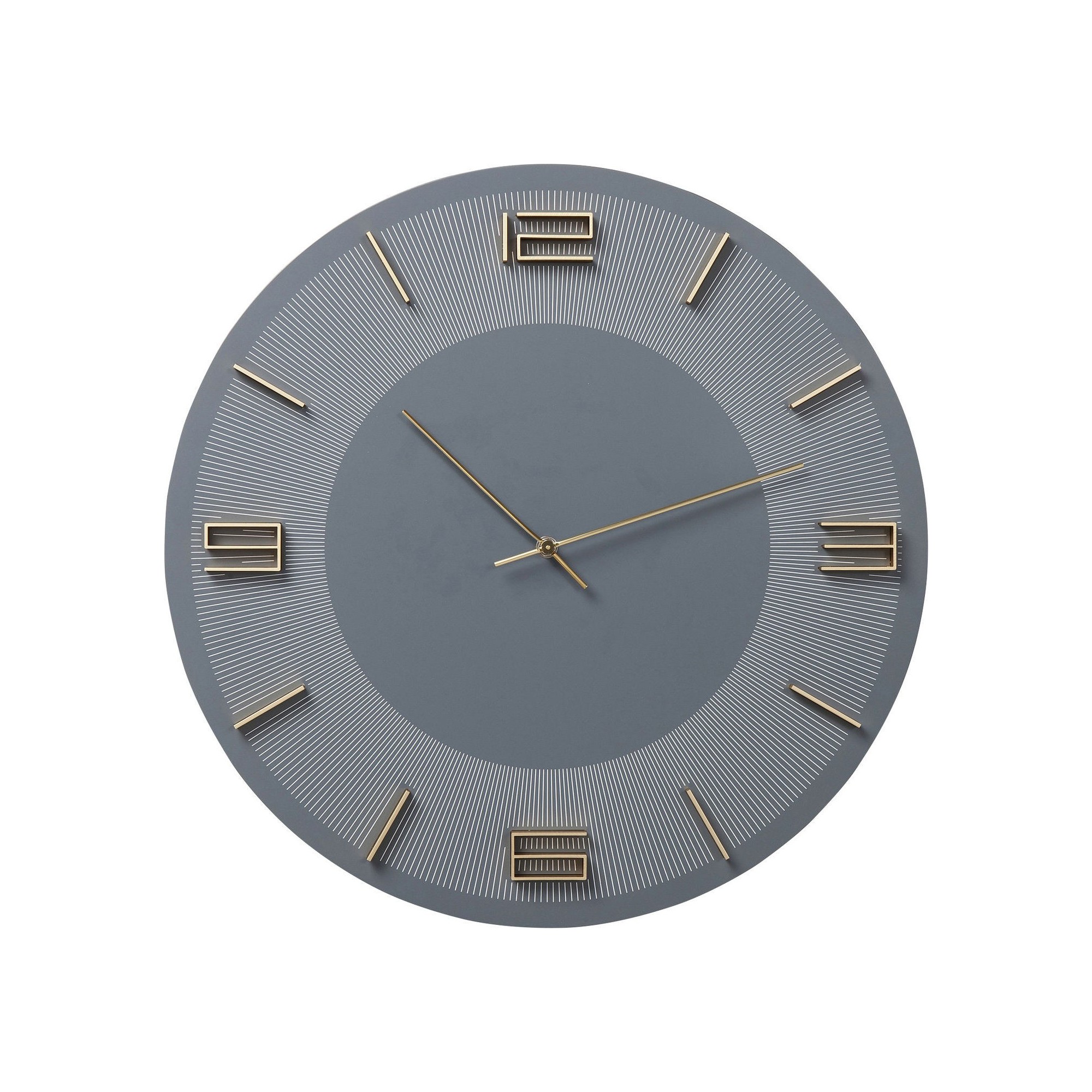 Wall Clock Leonardo Grey/Gold Kare Design